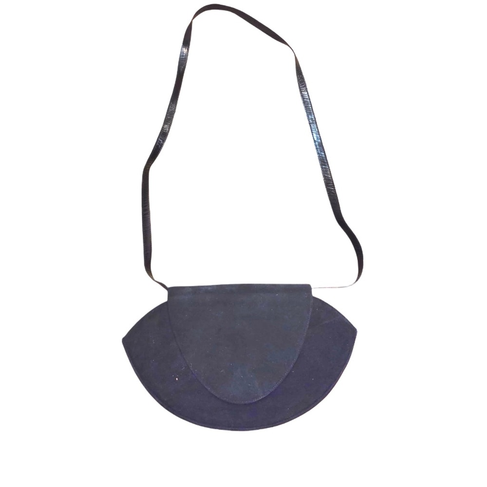 Charles Jourdan Vintage Elegant Black Women's Leather Suede Oval Shaped Bag